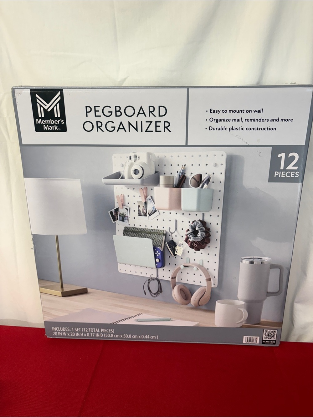 Member's Mark White Pegboard Organizer - Multi- 12 Piece Set